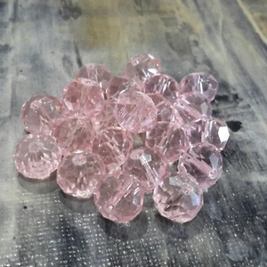 Hmade Crystal Suncatcher Glass, Faceted Rondelle, 10x7mm, Pink, 50 pc - Picture 1 of 3