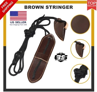 Stringer Leather Bow | Archery Bowstring Tool Rope Traditional Long Bow Stringer - Image 1 of 4