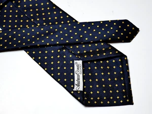 Andrea Conte Napoli Textured Silk Geometric Foulard Black Tie 58x4" Italy - Bild 1 von 5