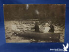 Mullers Lake Wooden Rowboat Oars Dog Black Lab 2 Girls & Boy RPPC Campaign Hat