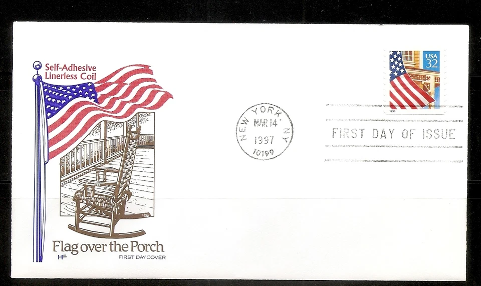 US SC # 2919 Flag Over Porch  FDC. HF Cachet - Image 1 of 1