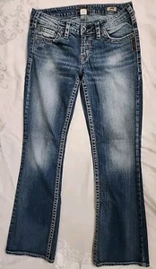 Silver Jean's Aiko Bootcut W30/L31 blue Denim Jean's Women's  - Picture 1 of 12
