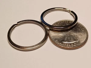 2 New 1 Inch Premium 25mm Nickle Plated Flat Split Ring Key Rings Key Holders - Picture 1 of 9
