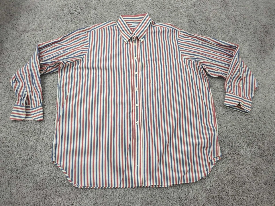Camisa con botones Bullock & Jones para hombre XXL a rayas manga larga hecha en EE. UU. Foto 1 de 4