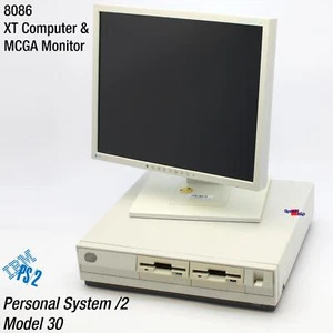 IBM Ps/2 Personal Système / 2 Model 30 XT 8086 8MHZ 8530-002 Computer Mcga Écran - Picture 1 of 18