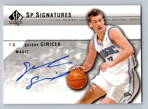 Gordan Giricek 2003-04 SP Authentic Signatures On-Card Auto #GG-A Orlando Magic - Bild 1 von 2