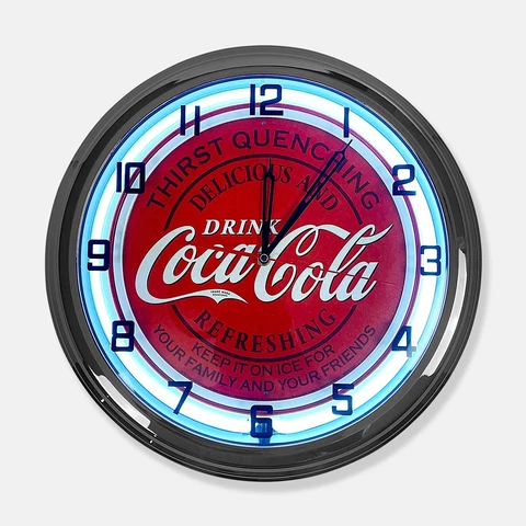 18" Coca-Cola Thirst Quenching Family and Friends Metal Sign Designed White Neon Cover