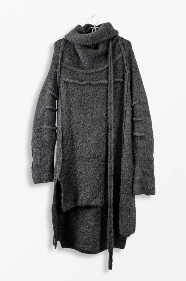 DEMOBEZA Abrigo Suéter Largo Avanzado Lana Merino Alpaca - Cuello Alto Foto 1 de 4