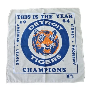 Vintage 1984 Detroit Tigers “This Is The Year” MLB Champions Bandana 22×22 - Picture 1 of 3