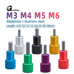 Knurled Thumb Screws Hand Grip Knob Bolts Aluminum+Stainless Steel M3 M4 M5 M6 - Picture 1 of 10