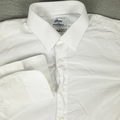 Brioni Shirt Mens Size 15.5 White French Cuff Dress Button Up Long Sleeve * - Image 1 of 4