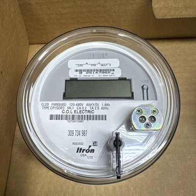 ITRON WATTHOUR METER KWH, CP1SDR3, FM9S, 4W, 10 LUG, Y/D, 320A 120-480V SMART - Image 1 of 3