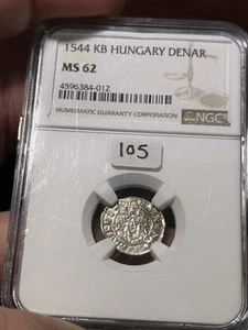NGC MS62 Hungary Denar 1544 KB - Picture 1 of 3