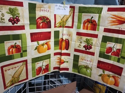 Tela de algodón cuadrados F189 1 panel "fresca y sabrosa" Foto 1 de 3