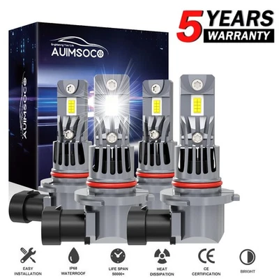 Faro LED 4 bombillas blanco haz alto/bajo 9005 9006 para Buick Riviera 1995-1999 Foto 1 de 4