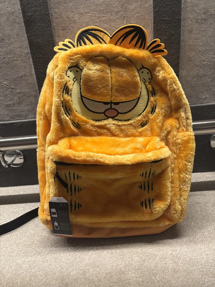 Bioworld Garfield Nickelodeon Plush furry Orange  Backpack NEW with tags  - Image 1 of 4