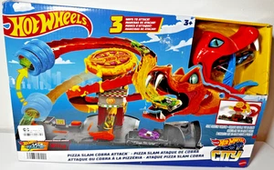 Hot Wheels City Toy Car Track Set Pizza Slam Cobra Attack Playset Snake Tail New - Picture 1 of 5