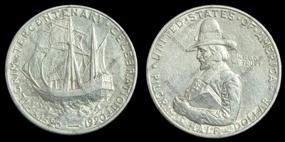 1920 Pilgrim Commemorative Half Dollar Gem MS+... ANTIQUE Tone!! - Image 1 of 3