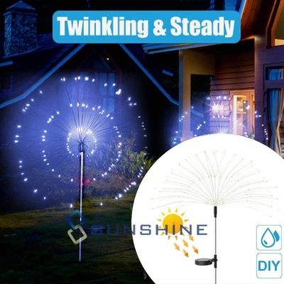 Luces Solares Navideñas Para Jardín Luces De Hadas 150LED de Fuegos Artificiales - Image 1 of 4