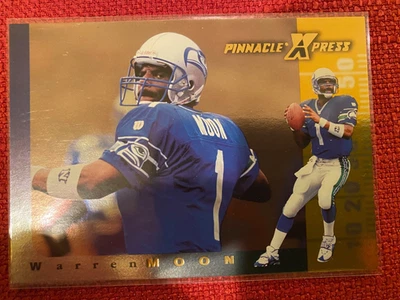 1997 Pinnacle X-Press - Warren Moon #19 Autumn Warriors Seahawks Hall of Fame - Image 1 of 2