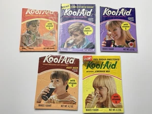 KOOL-AID Packs 5 Enfants Vide Boisson Mix Vintage Food Années 70 - Photo 1/2