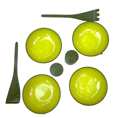 Juego de ensaladera de miso con salero y pimentero hecho en Japón vintage años 70 Foto 1 de 4