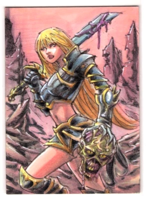 2025 EGS ART STUDIO GALZ N ZOMBIES Don Mark Noceda 1/1 Sketch Card KNIGHT BABE - Image 1 of 2