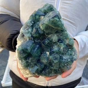 6.4LB Natural super beautiful green fluorite crystal ore standard sample Healing - Picture 1 of 10