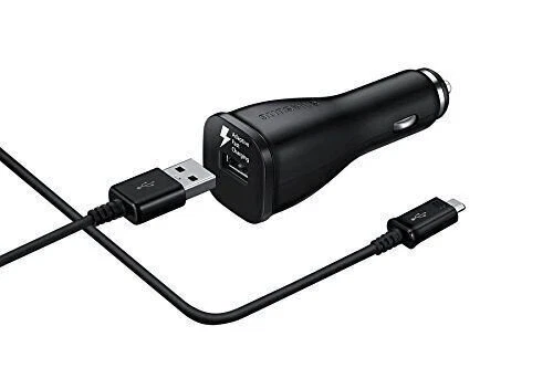 Samsung OEM Adaptive Fast USB Car Charger Power Adapter w/ Micro USB Cable Black - Image 1 of 3