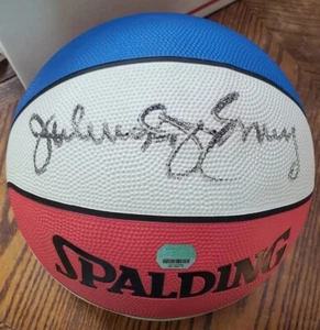 Nice Sixers Julius Dr J Erving Autographed FS ABA Basketball HOF MM COA - Picture 1 of 8