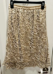 Soulmates 100% Silk Gold Skirt, SZ S, Pre-Owned - Picture 1 of 4