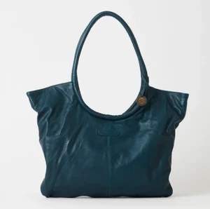 Wanderers Travel VALERIA GRANDE Azzurra Blue Full Grain Leather Tote Purse Bag - Picture 1 of 12