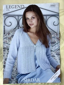 Sirdar Legend knitting pattern 5984 4 ply bed jacket 32-54" LARGE SIZES Original - Picture 1 of 3