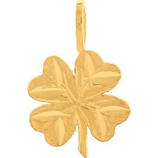 14K Gold Charm 4 Leaf Clover Irish Good Luck Jewelry