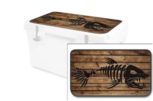 Vinyl Cooler Wrap fits RTIC 45qt | Decal Skin LID - Bonefish Wood - Picture 1 of 7