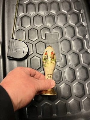 Vintage Ceramic Mead Ye Olde Pub Handle - Hunting Scene - Full - Image 1 of 4