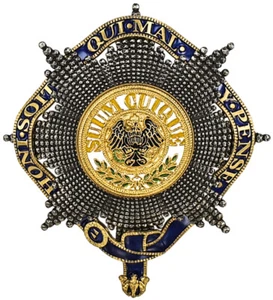 STAR OF ORDER OF BLACK EAGLE WITH FACETS CONNECTED WITH GARTER HQ MODERN REPLICA - Picture 1 of 4