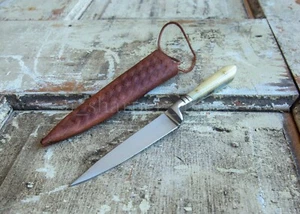 7" MITTELALTERLICHES ""ZAHNSTOCHER"" Kamelknochengriff Messer DOLCH Fille FESTMESSER - Bild 1 von 12