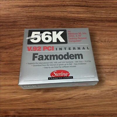 56K MODEM Internal Faxmodem V.92 PCI Sterling Communications Model S20 - Image 1 of 3