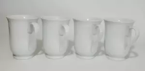 Pottery Barn (Set of 4) White Porcelain Latte Mugs 20 oz Made in Japan-Pre-owned - Picture 1 of 5