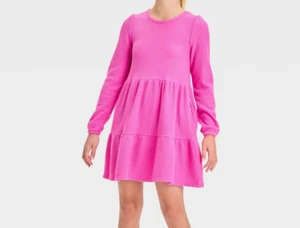 Girls' Long Sleeve Cozy Waffle Dress - Cat & Jack™ - Picture 1 of 2