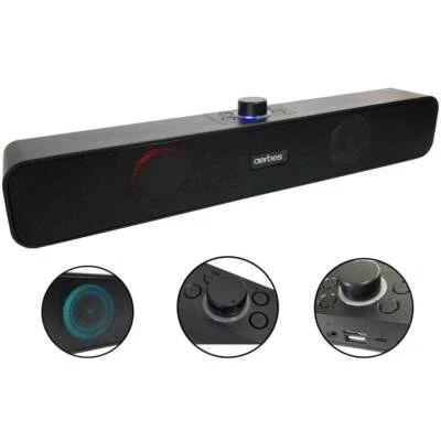 Soundbar bluetooth cassa altoparlante stereo tv ricaricabile usb sd tf card aux - Immagine 1 di 2