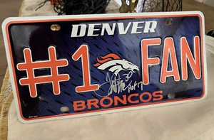 Terrell Davis Signed Denver Broncos #1 Fan License Plate - Bild 1 von 2