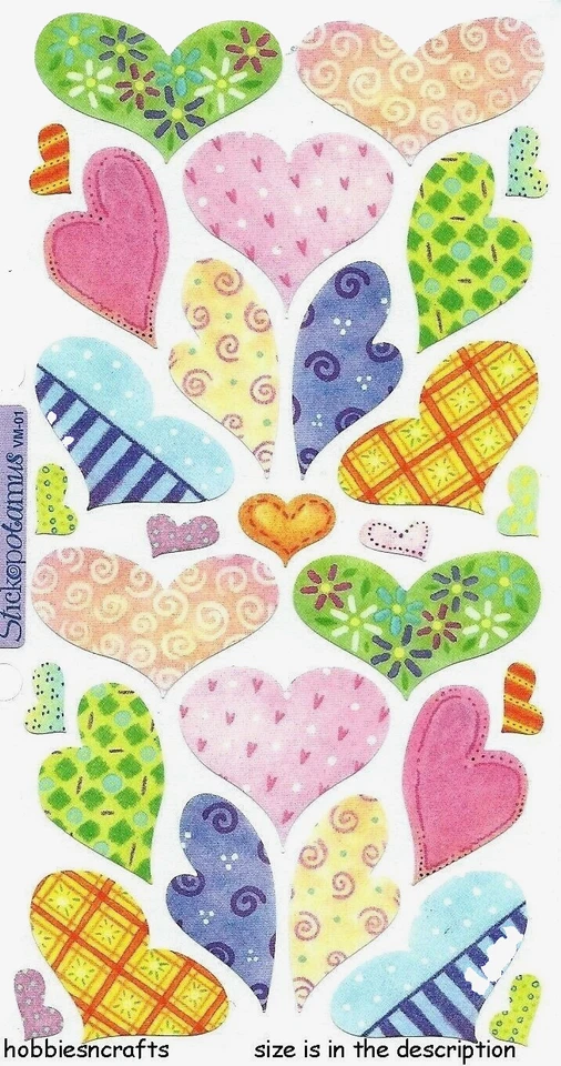 Pergament Pastell Herzen Sticko & Scrapbooking Gemustert & Blumenmuster - Bild 1 von 1