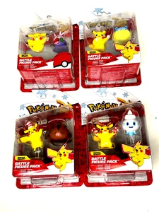 4 Pokemon Battle Figure Pack Pikachu Vanillite Swinub Spheal Goomy Christmas - Picture 1 of 10