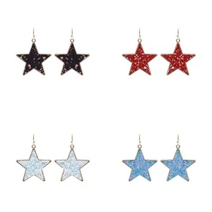 Pendientes colgantes de estrellas brillantes - 4 colores (1,38x1,76 pulgadas) - Imagen 1 de 17