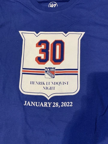 HENRIK LUNDQVIST NEW YORK RANGERS L NUMBER RETIREMENT NIGHT T-SHIRT 1/28/22 NY Cover