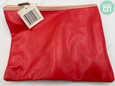 Bolsa de maquillaje Nordstrom Beauty ROSA imitación cuero bolsa de cosméticos 10"x 7,5" NUEVA FOTO. Foto 1 de 3