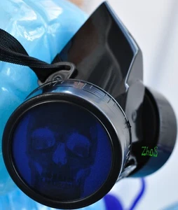 Schwarze Cyber Maske Cyber Goth Atemschutz Gasmaske BIOHAZARD Totenkopf Gesichtsmaske - Bild 1 von 3