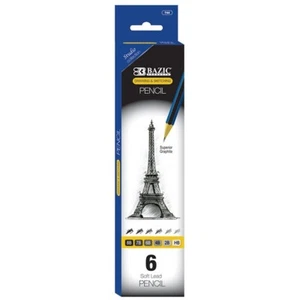 BAZIC Drawing Sketching Pencil Set, HB 2B 4B 6B 1 Count (Pack of 1), 6-count  - Picture 1 of 2